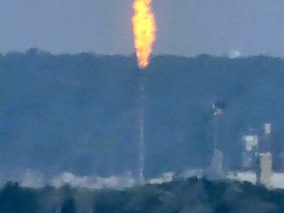 Methane being flared&nbsp;off